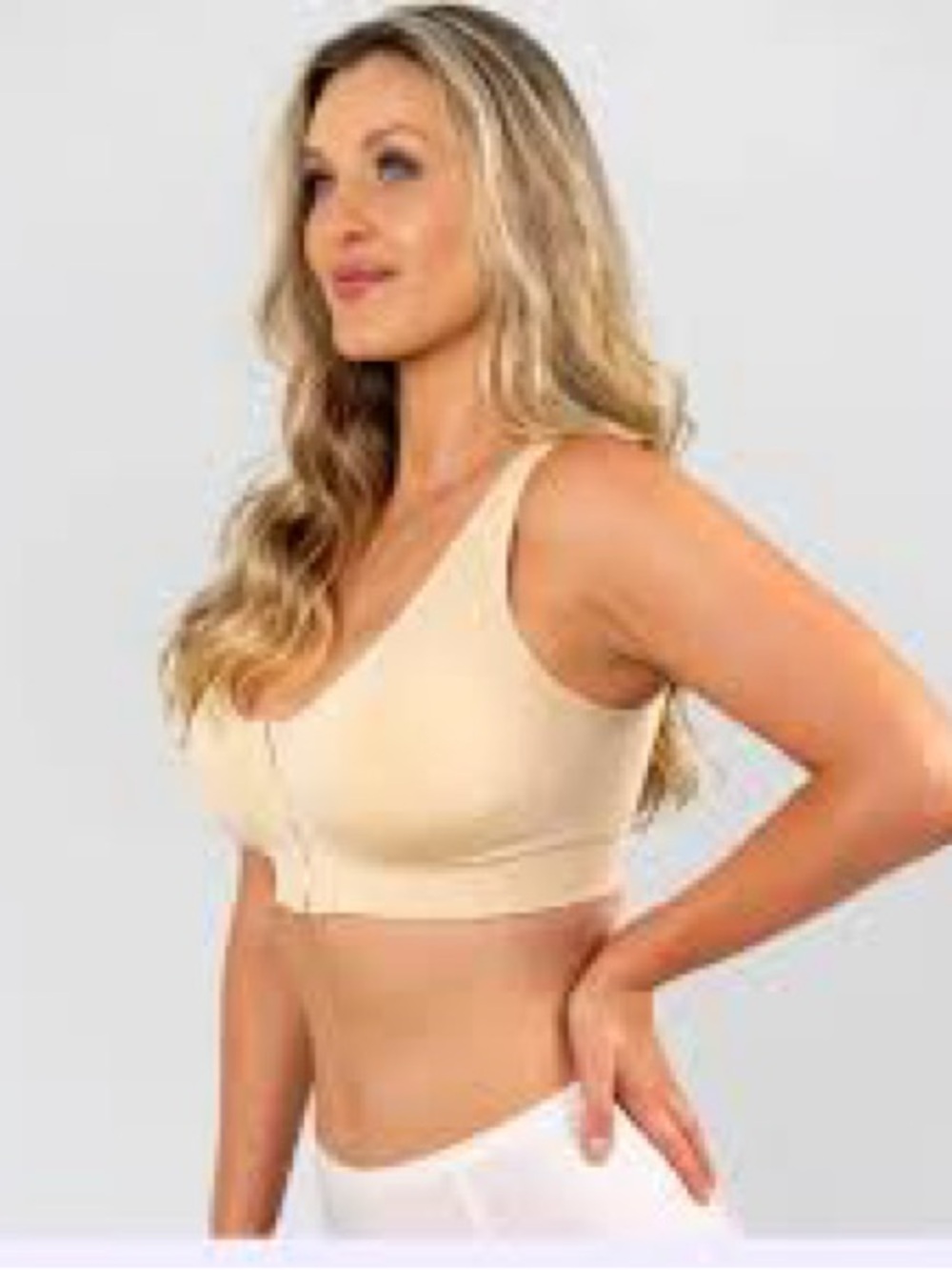 Body & Bra Everyday Front-Closure Comfort Bra in Beige - full coverage Large